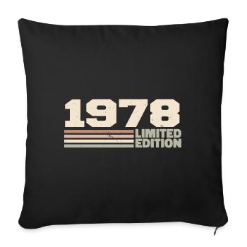 1978 Cadeau Anniversaire 1978 édition limitée 1978 - Housse de coussin décorative 45 x 45 cm - noir - Devant