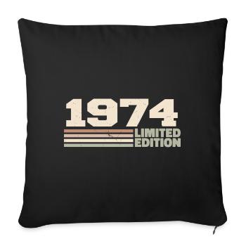 1974 Cadeau Anniversaire 1974 édition limitée 1974 - Housse de coussin décorative 45 x 45 cm - noir - Devant