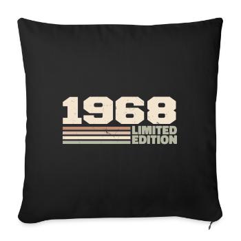 1968 Cadeau Anniversaire 1968 édition limitée 1968 - Housse de coussin décorative 45 x 45 cm - noir - Devant