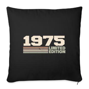 1975 Cadeau Anniversaire 1975 édition limitée 1975 - Housse de coussin décorative 45 x 45 cm - noir - Devant