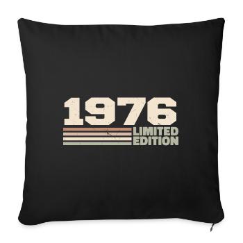1976 Cadeau Anniversaire 1976 édition limitée 1976 - Housse de coussin décorative 45 x 45 cm - noir - Devant
