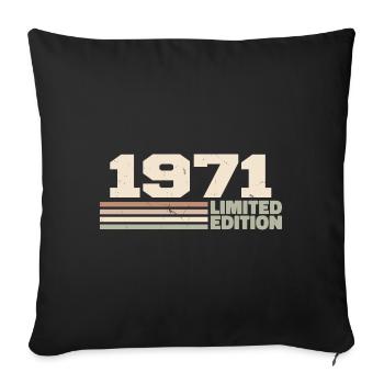 1971 Cadeau Anniversaire 1971 édition limitée 1971 - Housse de coussin décorative 45 x 45 cm - noir - Devant