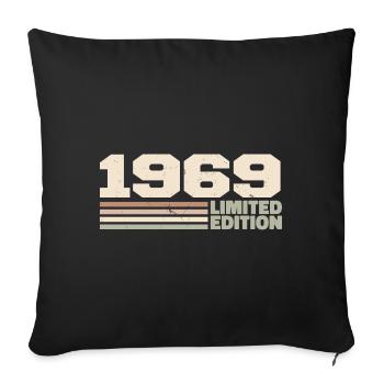 1969 Cadeau Anniversaire 1969 édition limitée 1969 - Housse de coussin décorative 45 x 45 cm - noir - Devant
