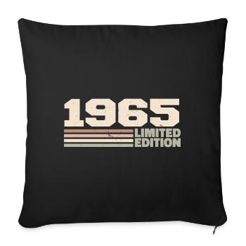 1965 Cadeau Anniversaire 1965 édition limitée 1965 - Housse de coussin décorative 45 x 45 cm - noir - Devant