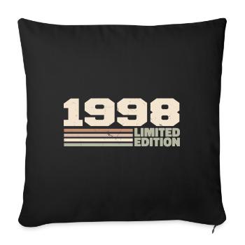 1998 Cadeau Anniversaire 1998 édition limitée 1998 - Housse de coussin décorative 45 x 45 cm - noir - Devant