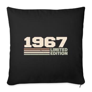 1967 Cadeau Anniversaire 1967 édition limitée 1967 - Housse de coussin décorative 45 x 45 cm - noir - Devant