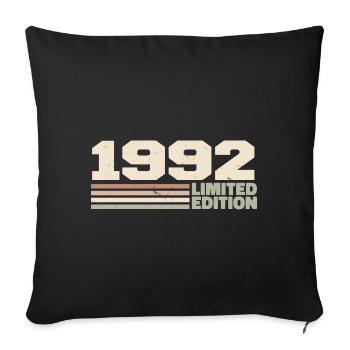 1992 Cadeau Anniversaire 1992 édition limitée 1992 - Housse de coussin décorative 45 x 45 cm - noir - Devant