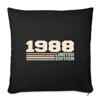1988 Cadeau Anniversaire 1988 édition limitée 1988 - Housse de coussin décorative 45 x 45 cm - noir - Devant