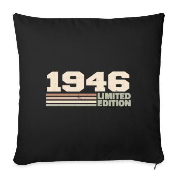1946 Cadeau Anniversaire 1946 édition limitée 1946 - Housse de coussin décorative 45 x 45 cm - noir - Devant