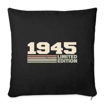 1945 Cadeau Anniversaire 1945 édition limitée 1945 - Housse de coussin décorative 45 x 45 cm - noir - Devant