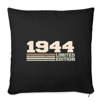 1944 Cadeau Anniversaire 1944 édition limitée 1944 - Housse de coussin décorative 45 x 45 cm - noir - Devant