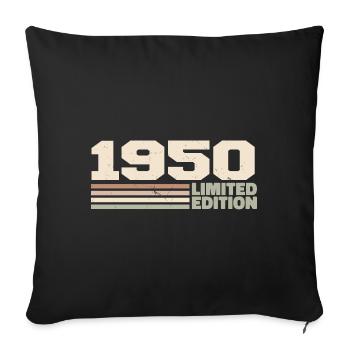 1950 Cadeau Anniversaire 1950 édition limitée 1950 - Housse de coussin décorative 45 x 45 cm - noir - Devant