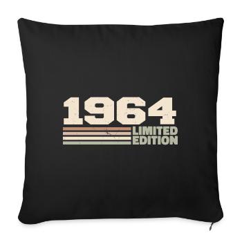 1964 Cadeau Anniversaire 1964 édition limitée 1964 - Housse de coussin décorative 45 x 45 cm - noir - Devant