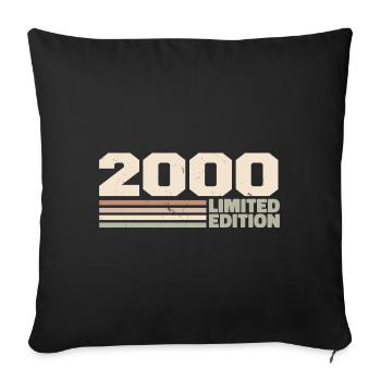 2000 Cadeau Anniversaire 2000 édition limitée 2000 - Housse de coussin décorative 45 x 45 cm - noir - Devant