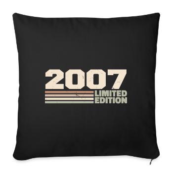 2007 Cadeau Anniversaire 2007 édition limitée 2007 - Housse de coussin décorative 45 x 45 cm - noir - Devant
