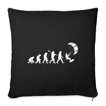 Entwicklung des Kitesurfens - Sofakissenbezug 45 x 45 cm - Schwarz - Vorne
