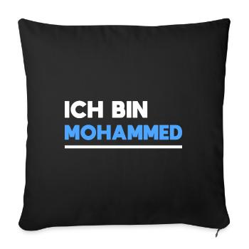 Mohammed Name Spruch für stolze Mohammeds - Sofakissenbezug 45 x 45 cm - Schwarz - Vorne