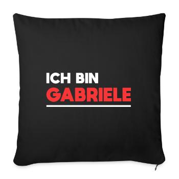 Gabriele Name Spruch für stolze Gabriele - Sofakissenbezug 45 x 45 cm - Schwarz - Vorne