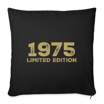 Cadeau D'anniversaire Nées En 1975 Vintage 1975 - Housse de coussin décorative 45 x 45 cm - noir - Devant