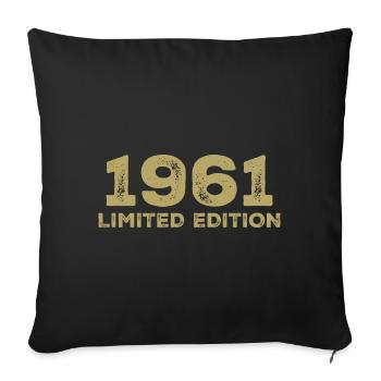 Cadeau D'anniversaire Nées En 1961 Vintage 1961 - Housse de coussin décorative 45 x 45 cm - noir - Devant