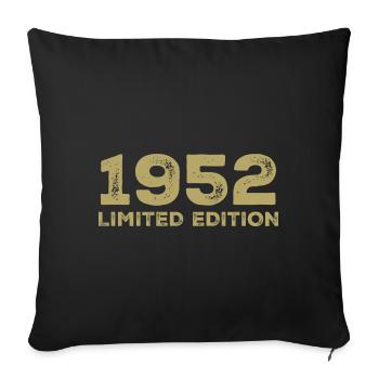Geburtstagsgeschenk Jahrgang 1952 Jahrgang 1952 - Sofakissenbezug 45 x 45 cm - Schwarz - Vorne
