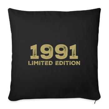 Cadeau D'anniversaire Nées En 1991 Vintage 1991 - Housse de coussin décorative 45 x 45 cm - noir - Devant