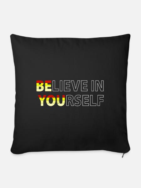 Believe in yourself - Sofakissenbezug 45 x 45 cm - Schwarz