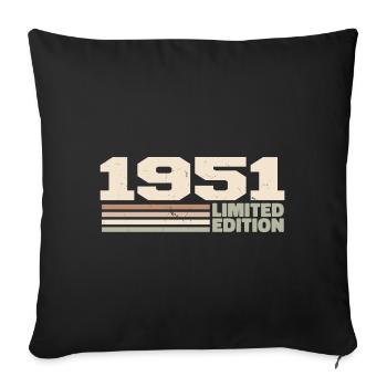 1951 1951 Limitierte Auflage 1951 Jubiläumsgeschenk - Sofakissenbezug 45 x 45 cm - Schwarz - Vorne