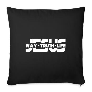 Jésus chemin vérité vie B - Housse de coussin décorative 45 x 45 cm - noir - Devant