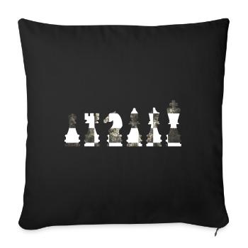 Chess figures - Sofa pillowcase 17,3'' x 17,3'' (45 x 45 cm) - black - Front