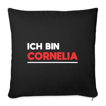 Cornelia Name Spruch für stolze Cornelias - Sofakissenbezug 45 x 45 cm - Schwarz - Vorne