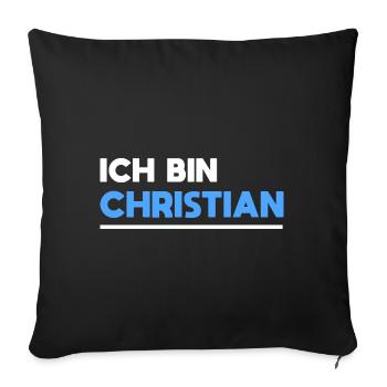 Christian Name Spruch für stolze Christians - Sofakissenbezug 45 x 45 cm - Schwarz - Vorne