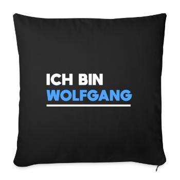 Wolfgang Name Spruch für stolze Wolfgangs - Sofakissenbezug 45 x 45 cm - Schwarz - Vorne