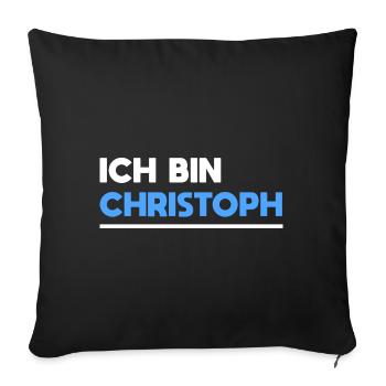 Christoph Name Spruch für stolze Christophs - Sofakissenbezug 45 x 45 cm - Schwarz - Vorne