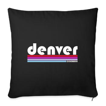 Denver Colorado City State USA Hiking Retro - Sofa pillowcase 17,3'' x 17,3'' (45 x 45 cm) - black - Front