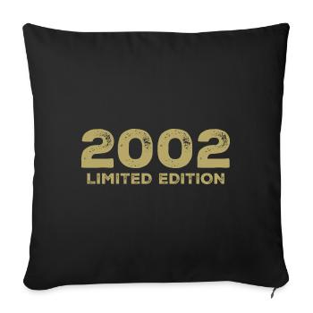 Cadeau D'anniversaire Nées En 2002 Vintage 2002 - Housse de coussin décorative 45 x 45 cm - noir - Devant