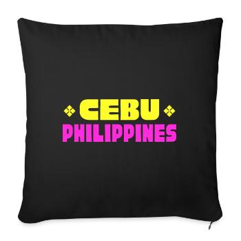 Cebu Filipino Design für stolze Pinoys - Sofakissenbezug 45 x 45 cm - Schwarz - Vorne