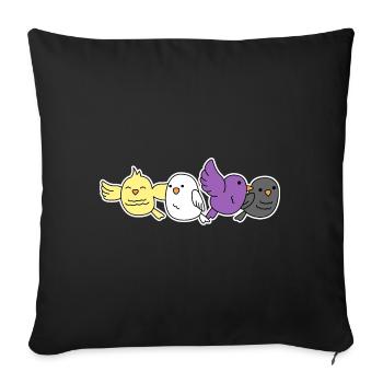 Nichtbinäres Flaggenvogeldesign für stolze Enbys - Sofakissenbezug 45 x 45 cm - Schwarz - Vorne