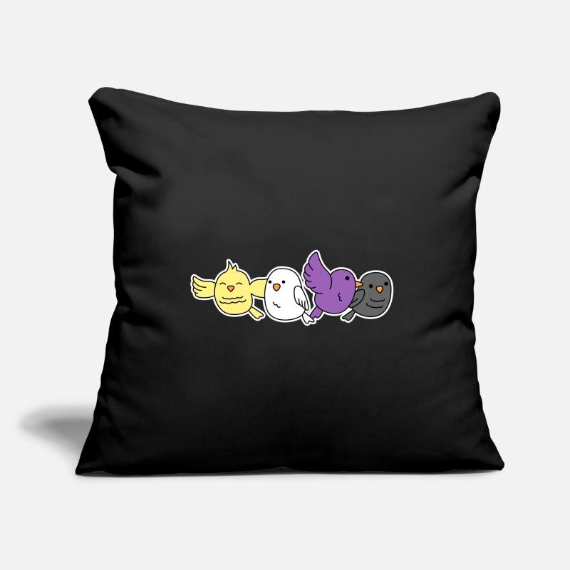 Non-binary flag bird design for proud Enbys Sofa pillowcase 17,3'' x 17,3'' (45 x 45 cm)