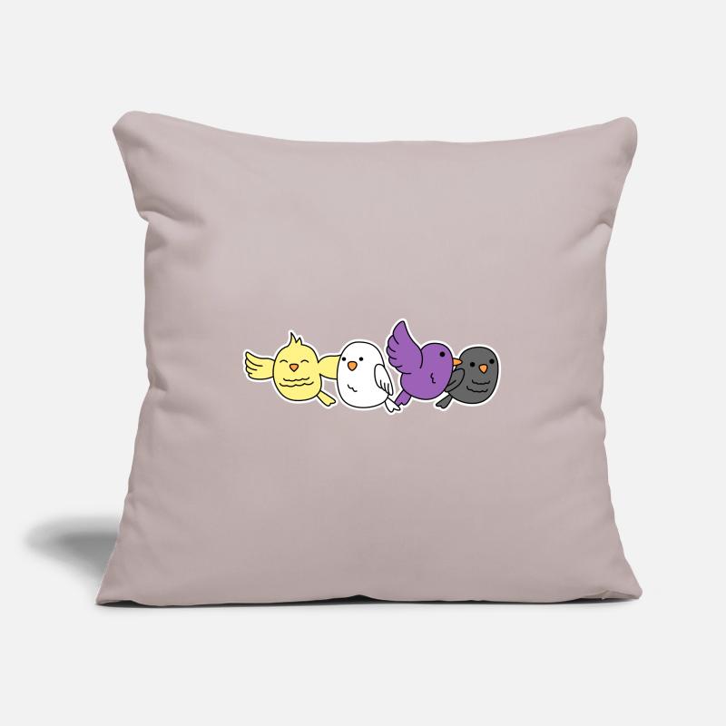 Non-binary flag bird design for proud Enbys Sofa pillowcase 17,3'' x 17,3'' (45 x 45 cm)