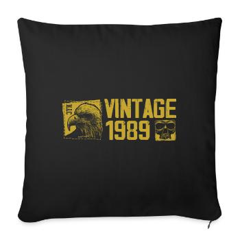 Vintage 1989 Retro Anniversary Gift 1989 - Sofa pillowcase 17,3'' x 17,3'' (45 x 45 cm) - black - Front