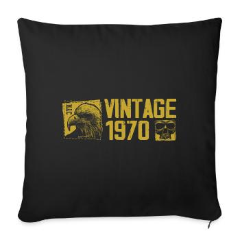 Vintage 1970's Retro 1970's Birthday Gift - Sofa pillowcase 17,3'' x 17,3'' (45 x 45 cm) - black - Front