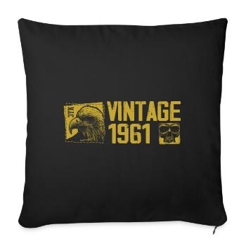 Jahrgang 1961 Retro Jubiläum Geschenk 1961 - Sofakissenbezug 45 x 45 cm - Schwarz - Vorne