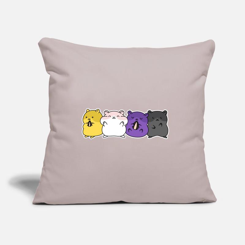 Non-binary flag hamster design for Enbys Sofa pillowcase 17,3'' x 17,3'' (45 x 45 cm)