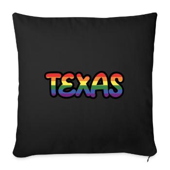 Texas Rainbow Pride Design für stolze LGBT+ - Sofakissenbezug 45 x 45 cm - Schwarz - Vorne