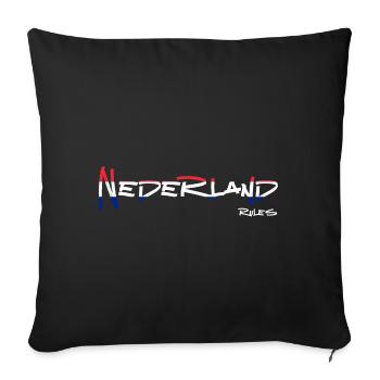 Netherlands Rules - Sofa pillowcase 17,3'' x 17,3'' (45 x 45 cm) - black - Front