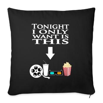 Cinema Movies Film Night Passion - Sofa pillowcase 17,3'' x 17,3'' (45 x 45 cm) - black - Front