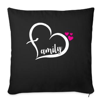 Family love cohesion gift - Sofa pillowcase 17,3'' x 17,3'' (45 x 45 cm) - black - Front