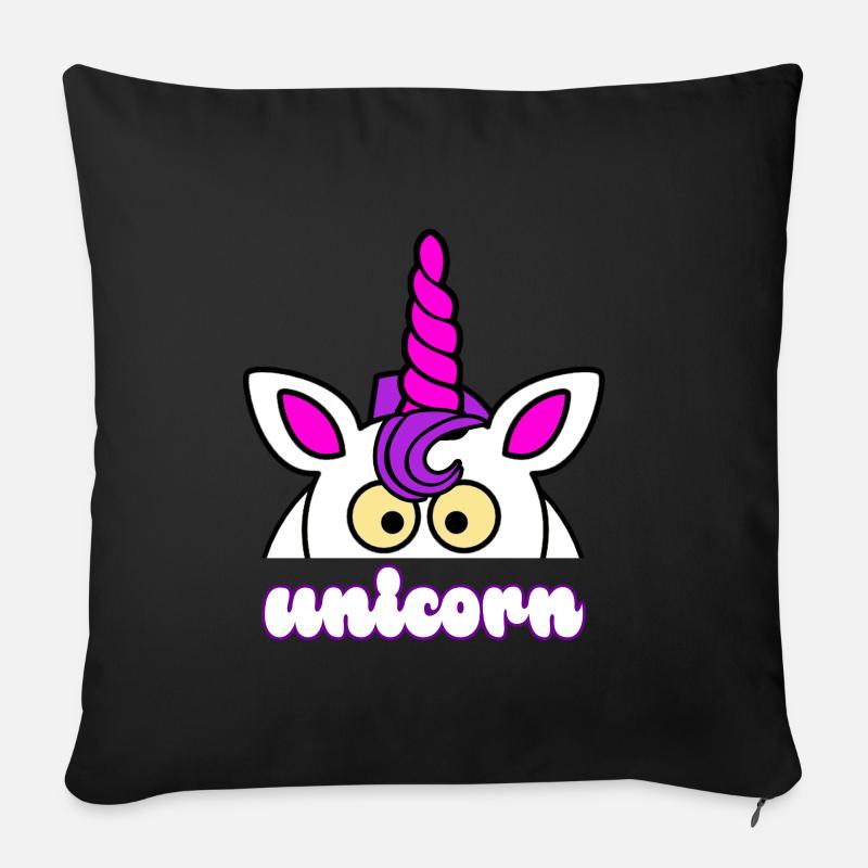 Einhorn Shirt - Sofakissenbezug 45 x 45 cm - Schwarz