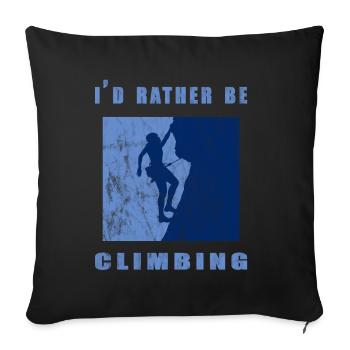 I would rather climb - Sofa pillowcase 17,3'' x 17,3'' (45 x 45 cm) - black - Front